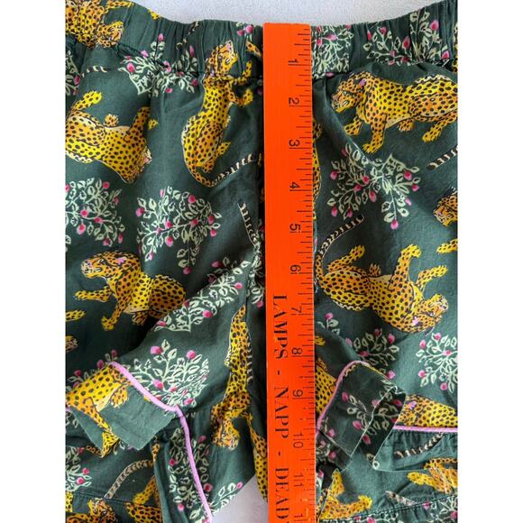 HAUTE DREAMZ‎ Women’s Short Pajama Set Green Cheetah Fun Jungle Print Small - Picture 13 of 13